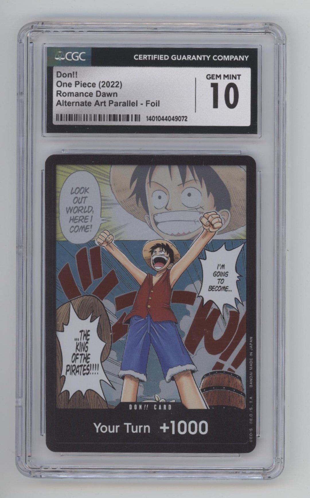 Don!! One Piece Card Game Romance Dawn Alternate Art Parallel Foil CGC 10 - Collector Store LLC