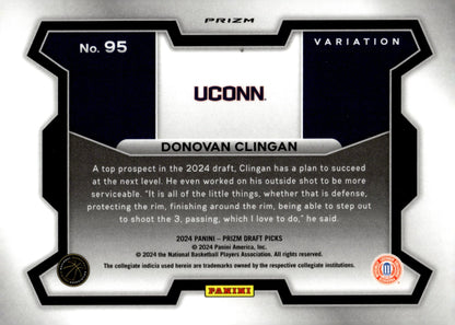 Donovan Clingan 2024 Panini Prizm Draft Picks Variation Green Prizm RC #95 - Collector Store LLC