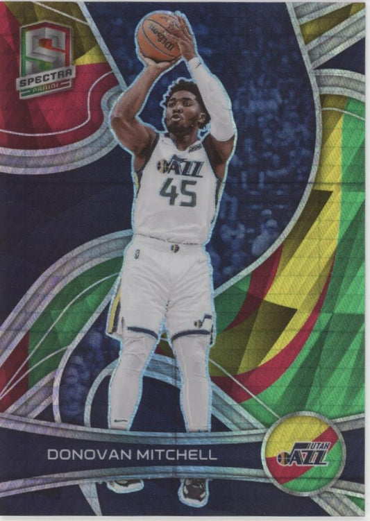 Donovan Mitchell 2021 - 22 Panini Spectra Red Yellow & Green Asia Prizm 31/75 - Collector Store LLC