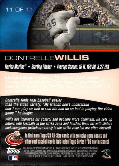 Dontrelle Willis 2006 Topps 2K Sports All - Stars #11 - Collector Store LLC