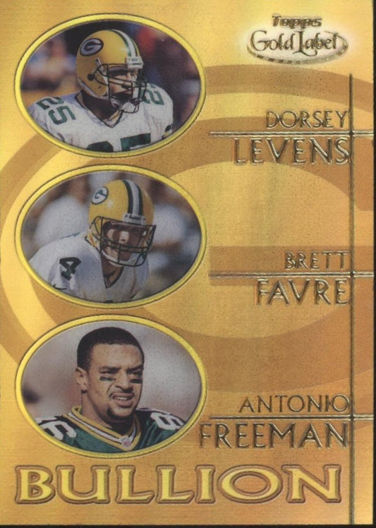 Dorey Levens / Brett Favre / Antonio Freeman 2000 Topps Gold Label Bullion #B10 - Collector Store LLC