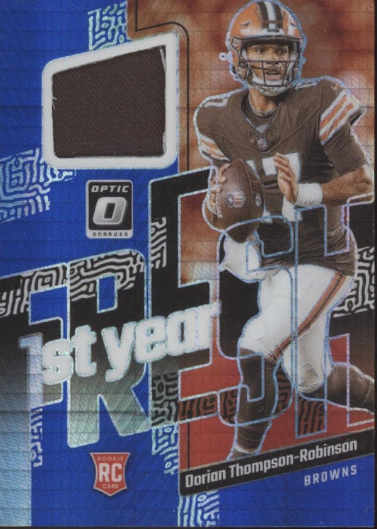 Dorian Thompson - Robinson 2023 Donruss Optic 1st Year Fresh Blue Prism Swatch RC - Collector Store LLC