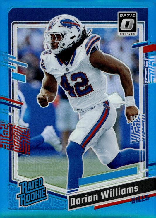 Dorian Williams 2023 Panini Donruss Optic Rated Rookie Aqua Prizm 222/299 #212 - Collector Store LLC