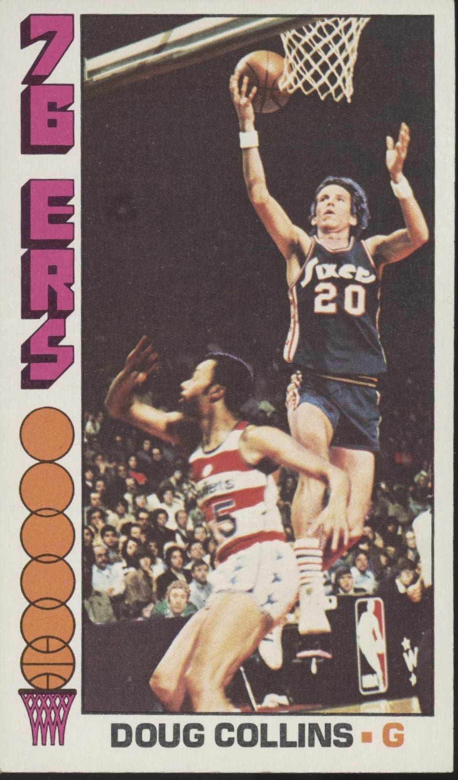 Doug Collins 1976 - 77 Topps Oversized #38 Philadelphia 76ers - Collector Store LLC