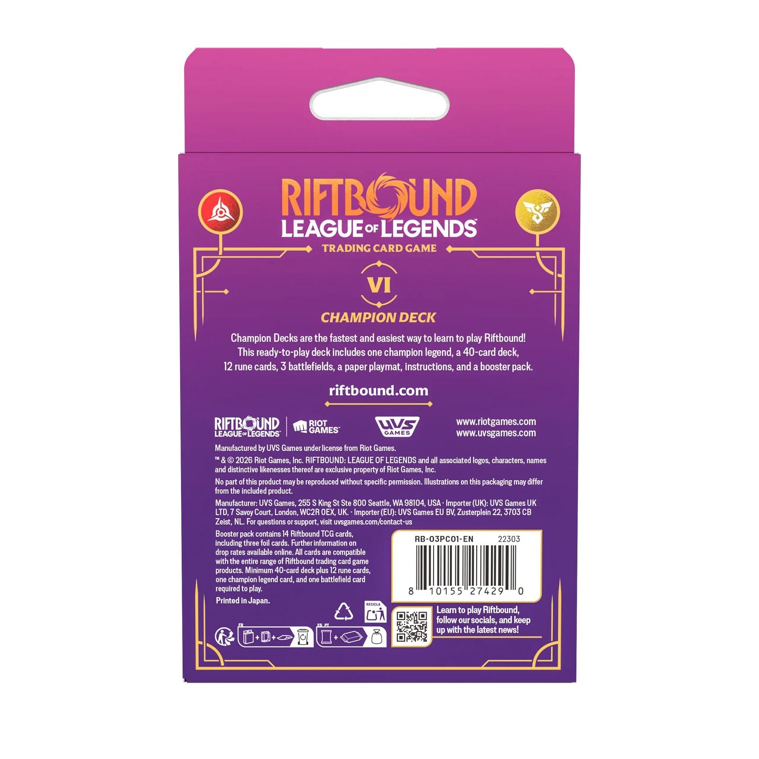 how many cards in a riftbound deck TCG: Unleashed Champion (Vi) Color:Style 30 pokemon_neo 300 x Ultra PRO