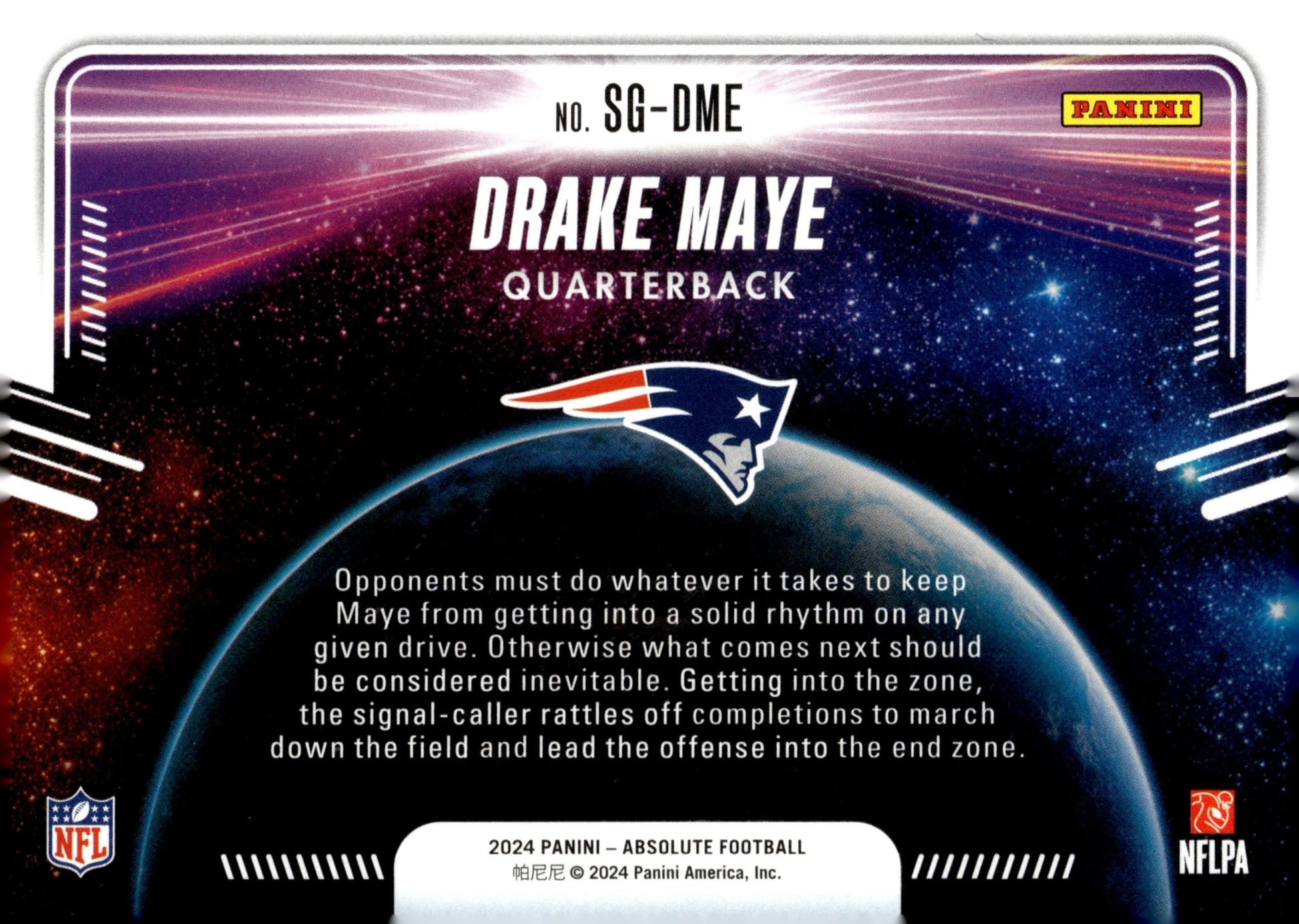 Drake Maye 2024 Panini Absolute Star Gazing RC #SG - DME - Collector Store LLC