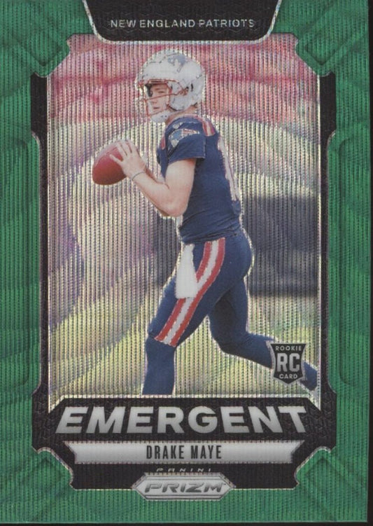 Drake Maye 2024 Panini Prizm Emergent Green Wave Prizm RC #4 - Collector Store LLC