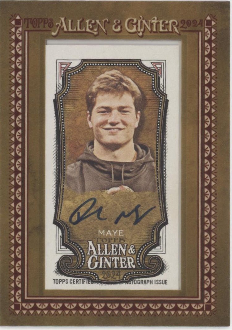 Drake Maye 2024 Topps Allen & Ginter Mini Framed Auto MADM