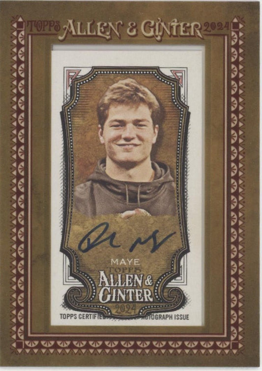 Drake Maye 2024 Topps Allen & Ginter Mini Framed Auto #MA - DM - Collector Store LLC