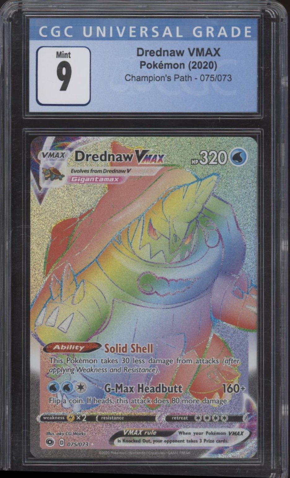 Drednaw VMAX Pokemon Champion's Path #075 CGC 9 - Collector Store LLC