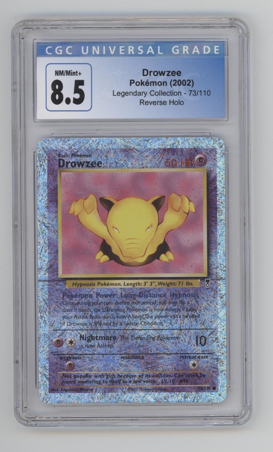 Drowzee Pokemon Legendary Collection Reverse Holo #73 CGC 8.5 - Collector Store LLC