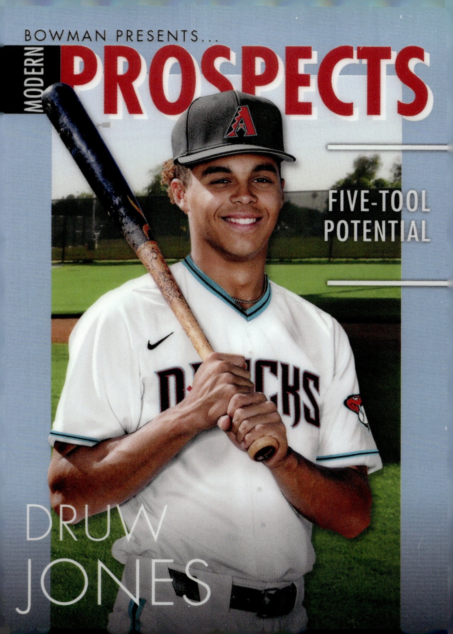 Druw Jones 2023 Bowman Chrome Modern Prospects Five Tool Potential Refractor - Collector Store LLC
