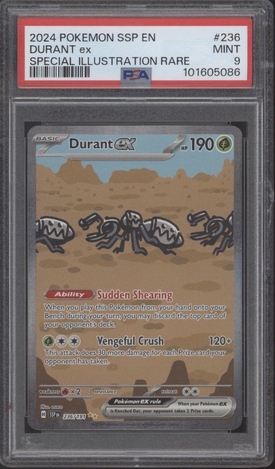 Durant ex Pokemon Surging Sparks Special Illustration Rare #236 PSA 9 - Collector Store LLC
