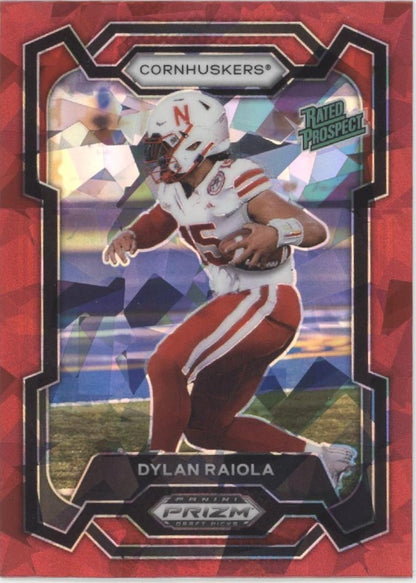 Dylan Raiola 2024 Panini Prizm Draft Picks Rated Prospect Red Ice Prizm #194 - Collector Store LLC