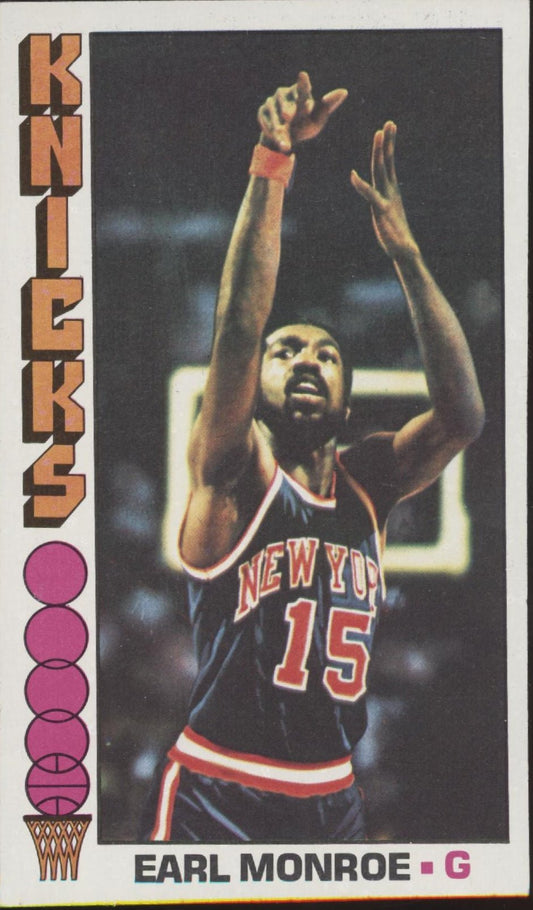 Earl Monroe 1976 - 77 Topps Oversized #98 New York Knicks EX - Collector Store LLC