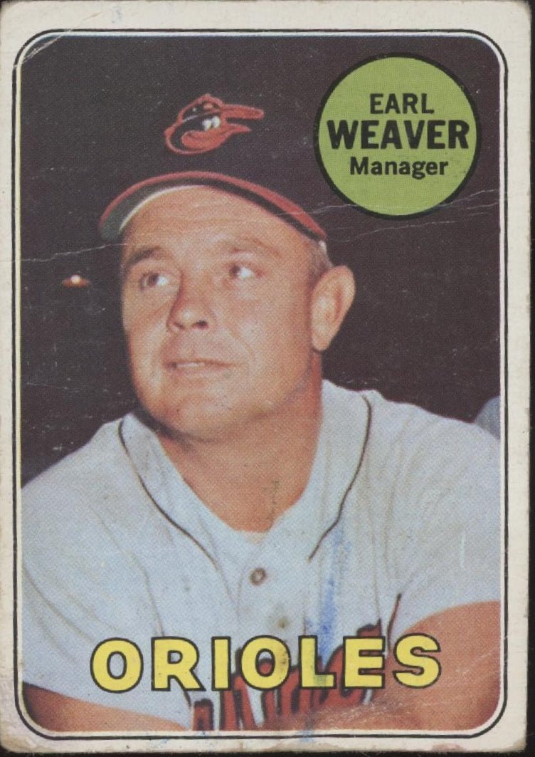 Earl Weaver 1969 Topps RC #516 Baltimore Orioles GD - Collector Store LLC