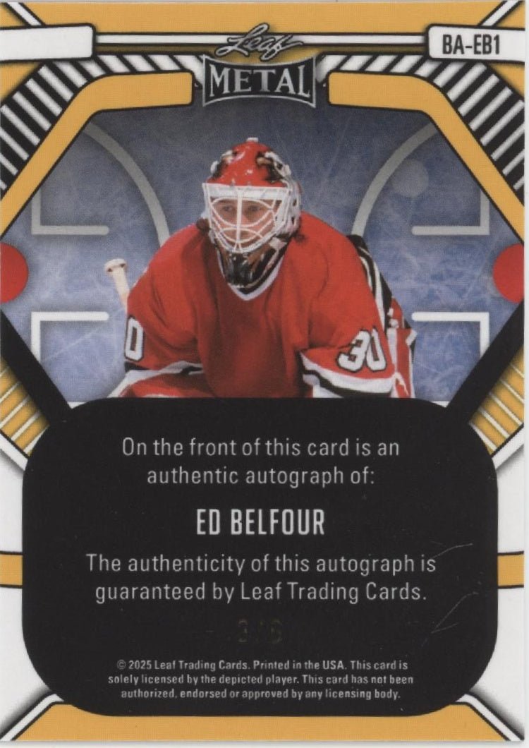 Ed Belfour 2025 Leaf Metal Auto 3/6 BA - EB1 - Collector Store LLC