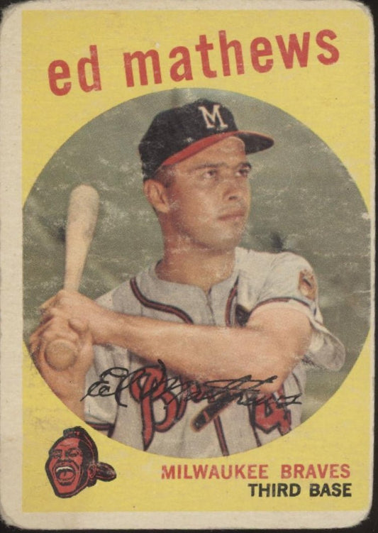 Ed Mathews 1959 Topps #450 Milwaukee Braves PR - Collector Store LLC