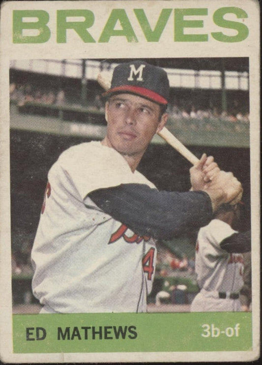 Ed Mathews 1964 Topps 35 Milwaukee Braves VG - Collector Store LLC