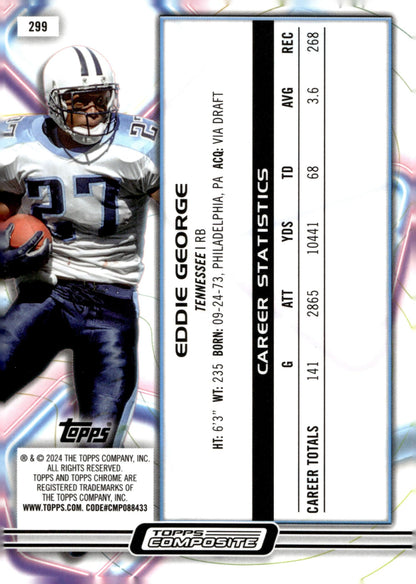 Eddie George 2024 Topps Composite Cosmic Chrome Green Space Dust Refractor 52/75 - Collector Store LLC