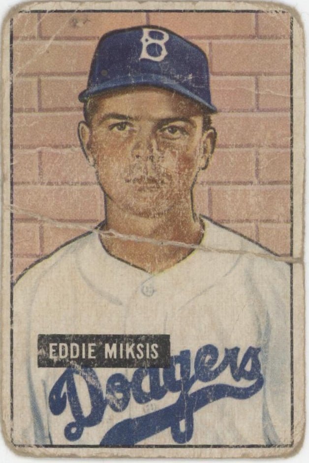 Eddie Miksis 1951 Bowman #117 Brooklyn Dodgers PR - Collector Store LLC