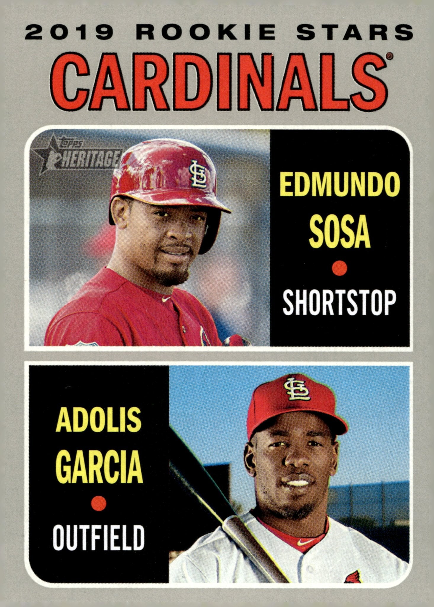 Edmundo Sosa / Adolis Garcia 2019 Topps Heritage Cardinals Rookie Stars RC #286 - Collector Store LLC