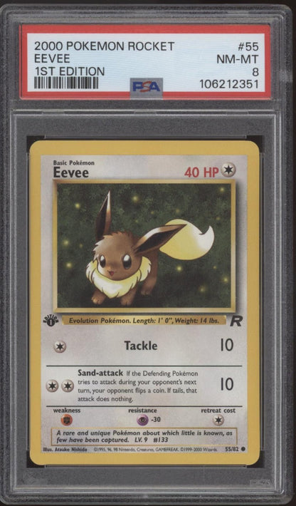 Eevee Pokemon Team Rocket 1st Edition 55 PSA 8 2 - Collector Store LLC