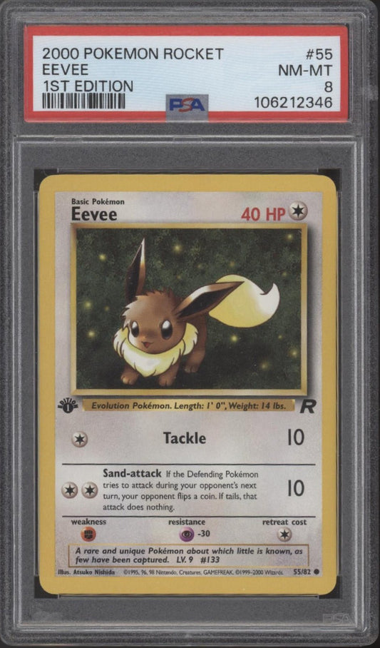 Eevee Pokemon Team Rocket 1st Edition 55 PSA 8 4 - Collector Store LLC