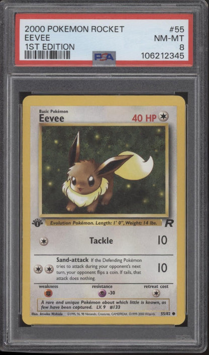 Eevee Pokemon Team Rocket 1st Edition 55 PSA 8 5 - Collector Store LLC