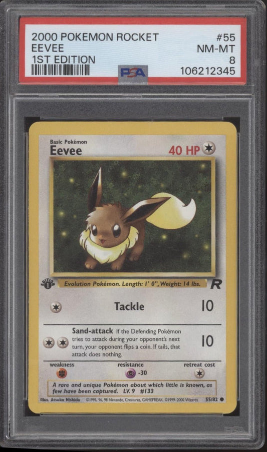 Eevee Pokemon Team Rocket 1st Edition 55 PSA 8 5 - Collector Store LLC