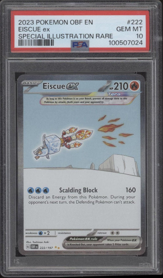 Eiscue ex Pokemon Obsidian Flames Special Illustration Rare 222 PSA 10 - Collector Store LLC