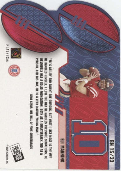 Eli Manning 2004 Press Pass Big Numbers 10 Die - Cut #15 - Collector Store LLC