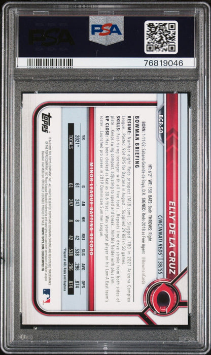 Elly De La Cruz 2022 Bowman Chrome Prospects BCP - 50 PSA 10 - Collector Store LLC