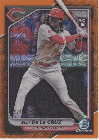 Elly De La Cruz 2024 Bowman Chrome Orange Mojo Refractor RC 15/25 #42 - Collector Store LLC