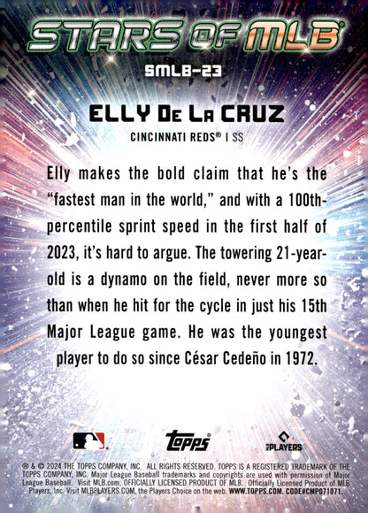 Elly De La Cruz 2024 Topps Series 1 Stars of MLB RC #SMLB - 23 #2 - Collector Store LLC