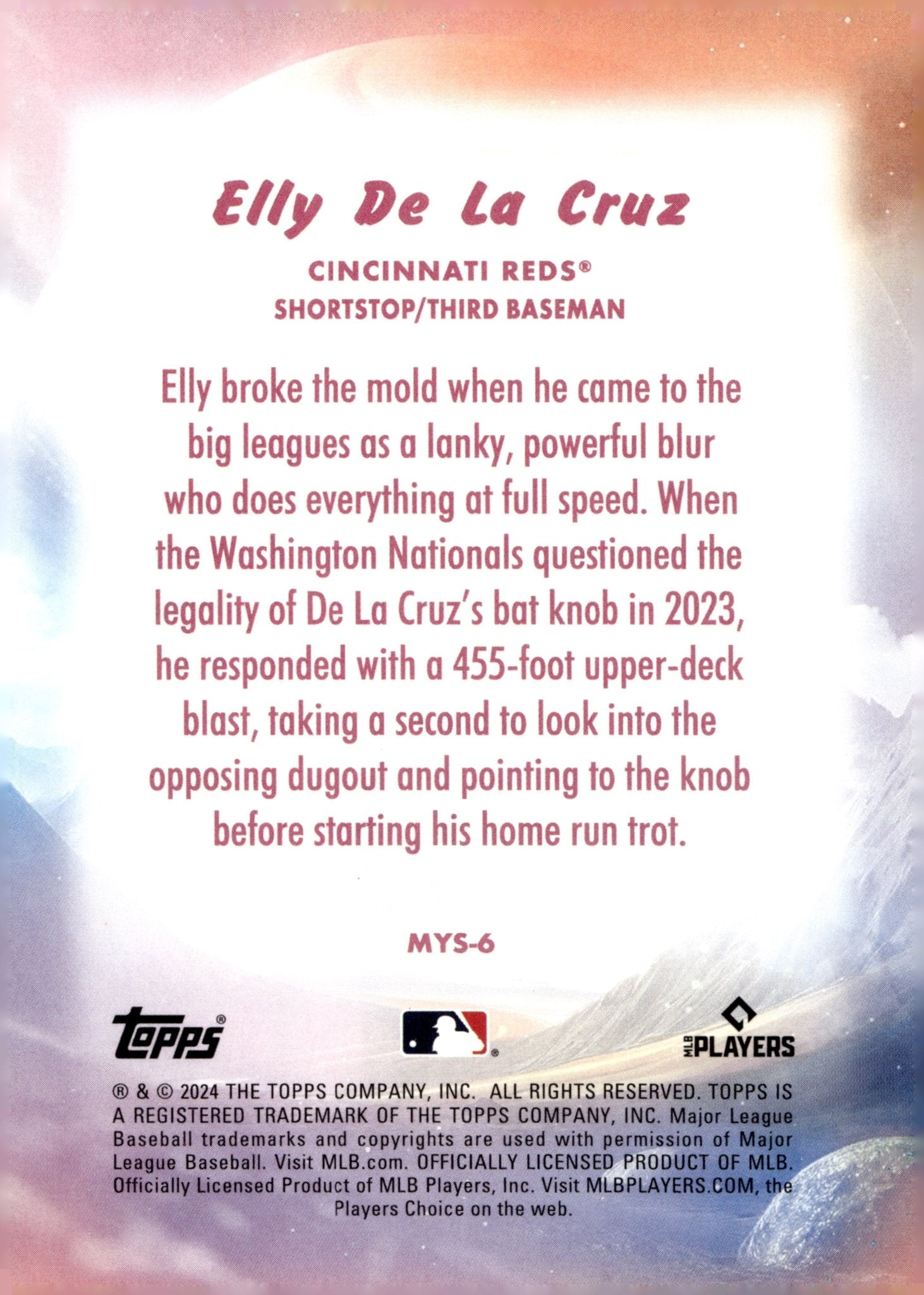 Elly De La Cruz 2024 Topps Update Series Mystical RC #MYS - 6 - Collector Store LLC