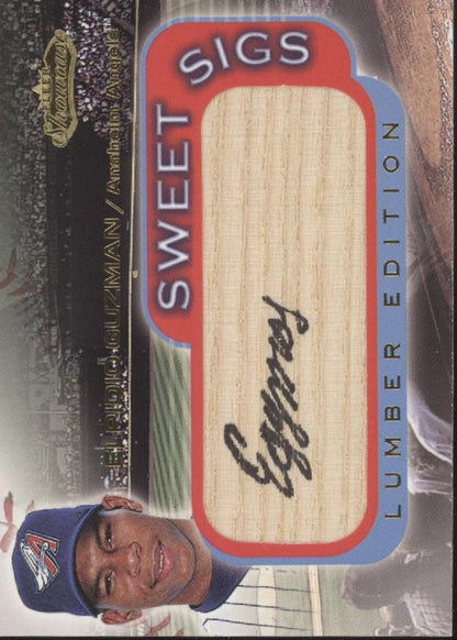 Elpidio Guzman 2001 Fleer Showcase Sweet Sigs Lumber Edition Bat Relic Auto - Collector Store LLC