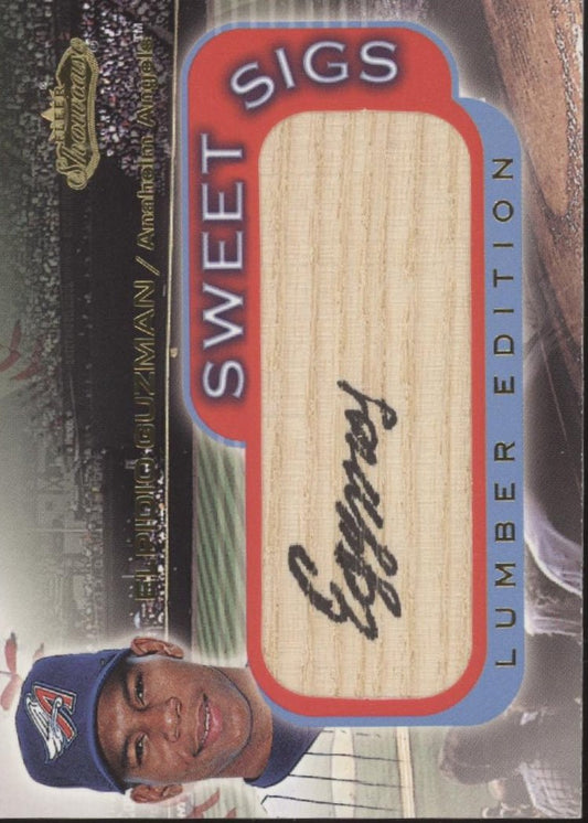Elpidio Guzman 2001 Fleer Showcase Sweet Sigs Lumber Edition Bat Relic Auto - Collector Store LLC