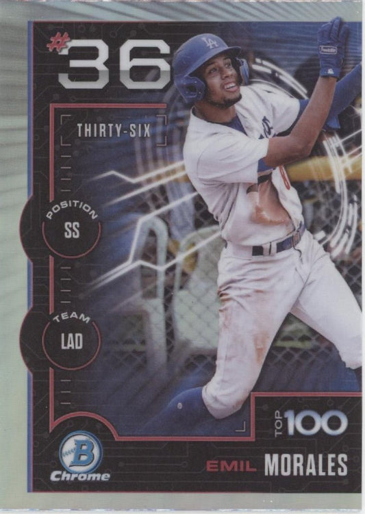 Emil Morales 2025 Bowman Chrome Top 100 Refractor #BTP - 36 - Collector Store LLC