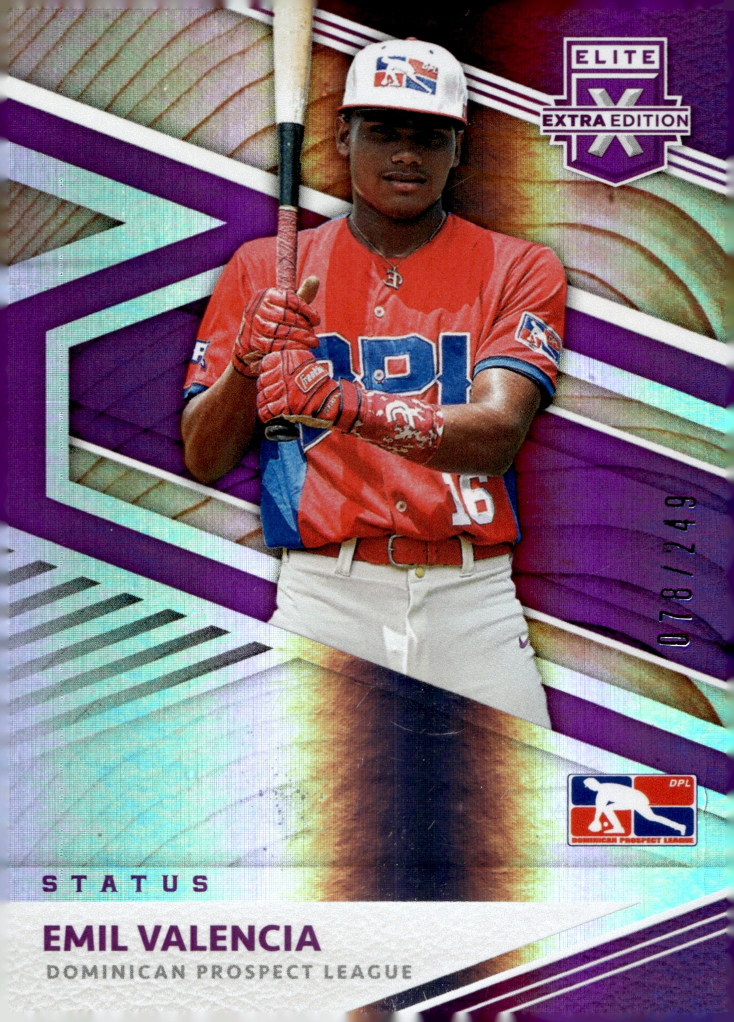 Emil Valencia 2020 Panini Elite Extra Edition Status Purple 078/249 194 - Collector Store LLC
