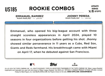 Emmanuel Ramirez / Jhonny Pereda 2024 Topps Updates Series RC US185 - Collector Store LLC