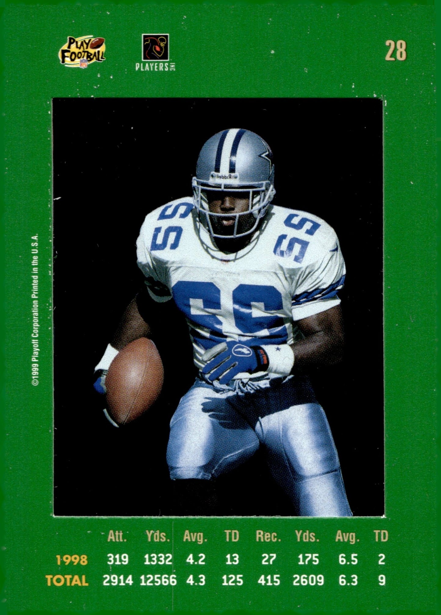 Emmitt Smith 1999 Playoff Absolute SSD Green #28 #4 - Collector Store LLC
