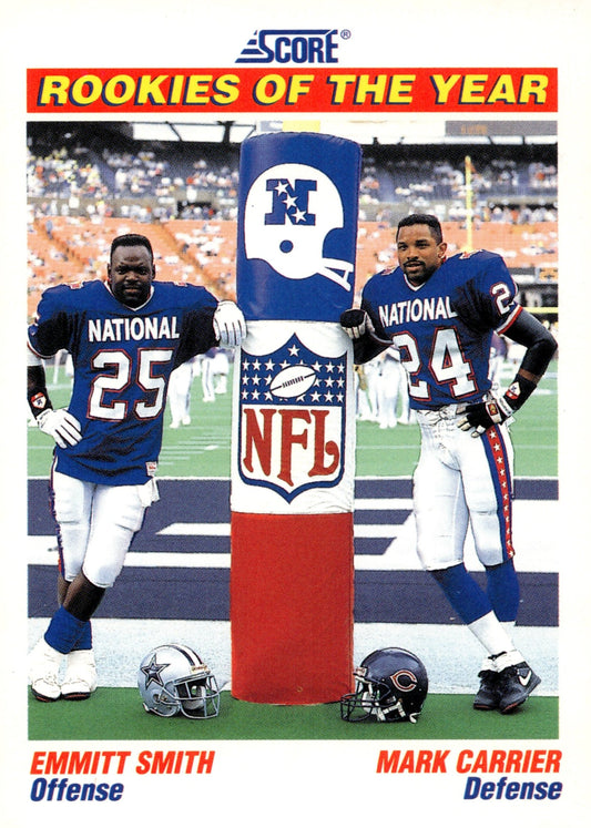 Emmitt Smith / Mark Carrier 1991 Score Rookies of the Year RC #675 - Collector Store LLC