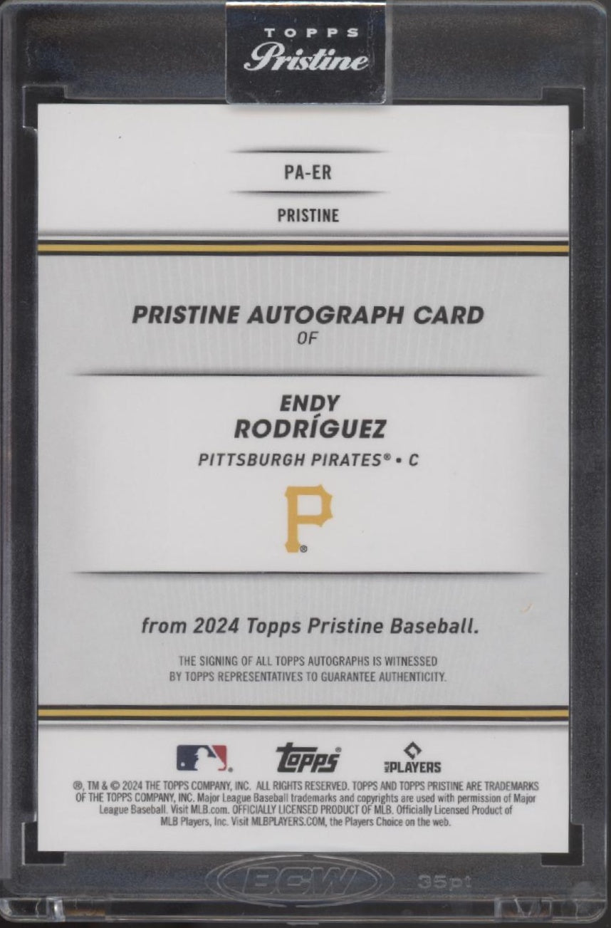 Endy Rodriguez 2024 Topps Pristine Gold Pulsar Refractor RC Auto 43/50 #PA - ER - Collector Store LLC