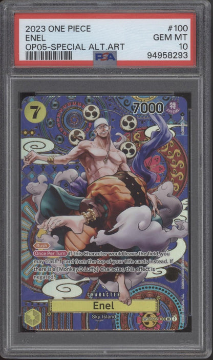 Enel One Piece Card Game Awakening of the New Era Special Alt Art #100 PSA 10 - Collector Store LLC