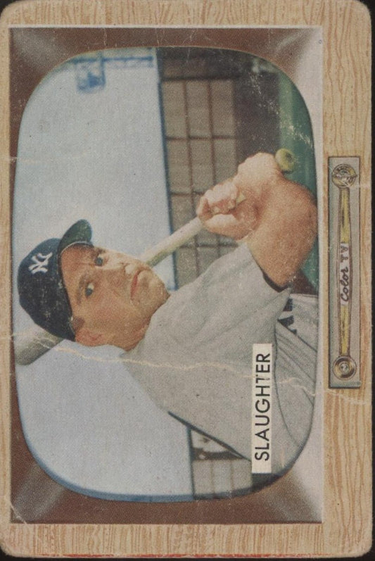 Enos Slaughter 1955 Bowman #60 New York Yankees PR - Collector Store LLC