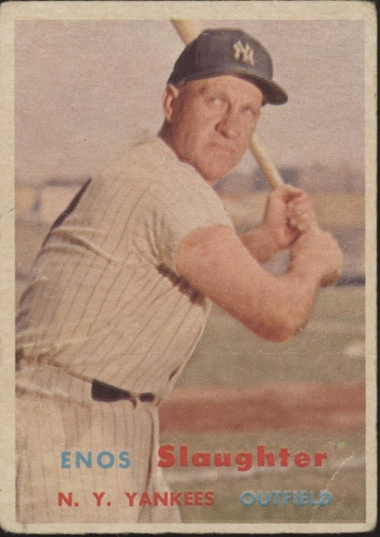 Enos Slaughter 1957 Topps #215 New York Yankees PR - Collector Store LLC