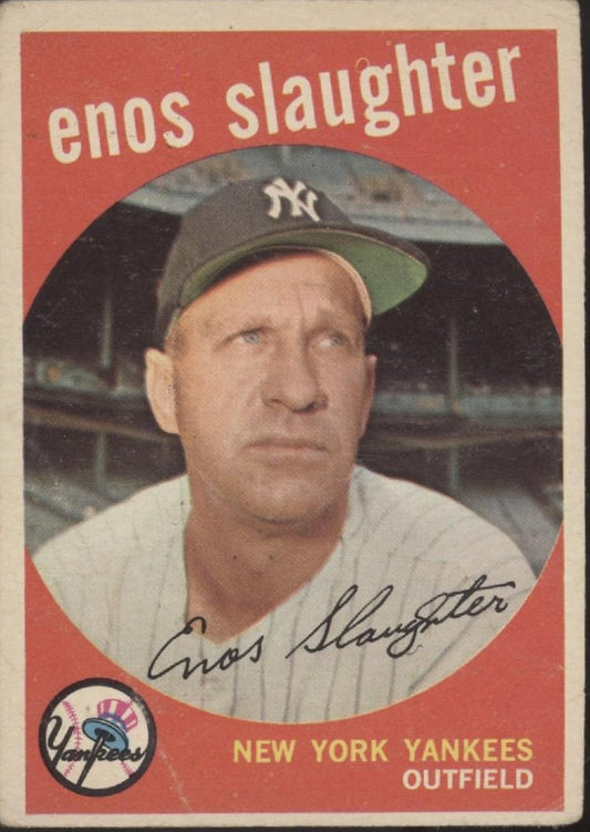 Enos Slaughter 1959 Topps #155 New York Yankees GD - Collector Store LLC