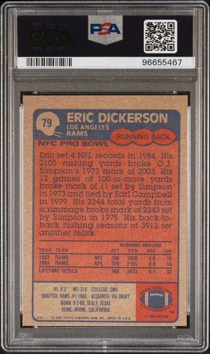 Eric Dickerson 1985 Topps All - Pro #79 PSA 5 - Collector Store LLC