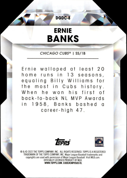 Ernie Banks 2022 Topps Series 1 Diamond Greats Die - Cut DGDC - 8 1 - Collector Store LLC